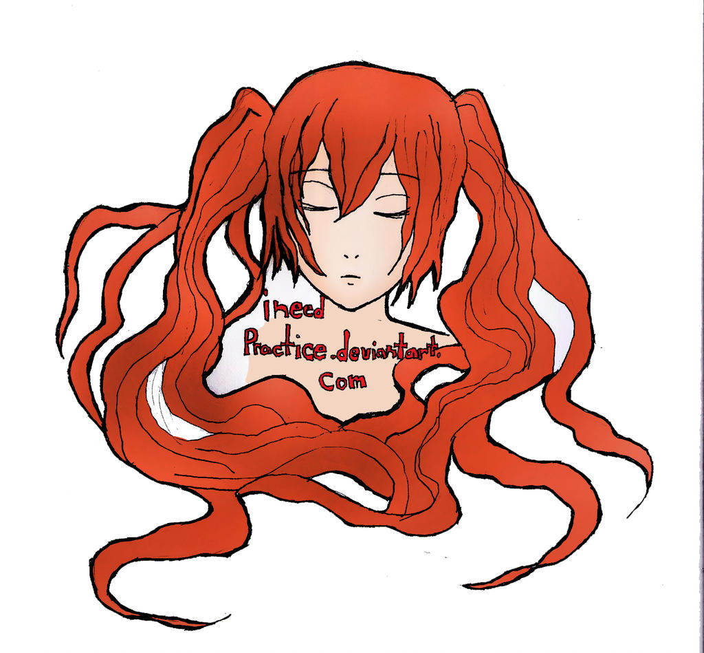 1024x949 Anime Drawing Orange Hair Girl