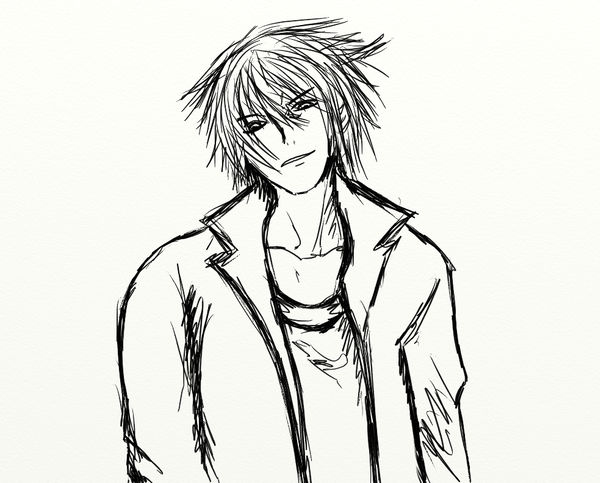 600x483 Anime Male Lineart