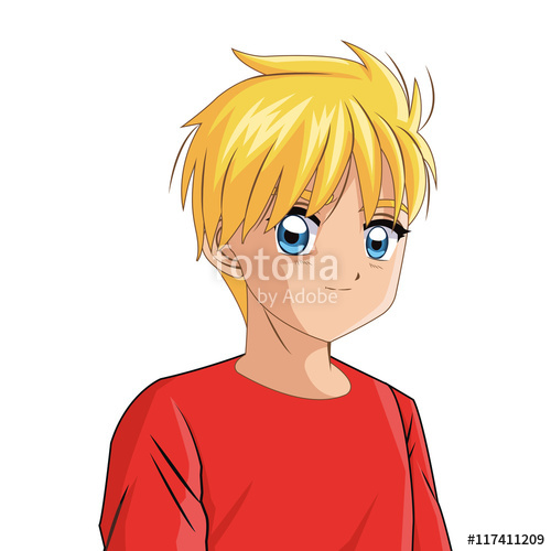 500x500 Boy Anime Male Manga Cartoon Comic Icon Colorfull And Isolated