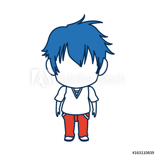 500x500 Boy Anime Male Manga Cartoon Comic Blue Hair