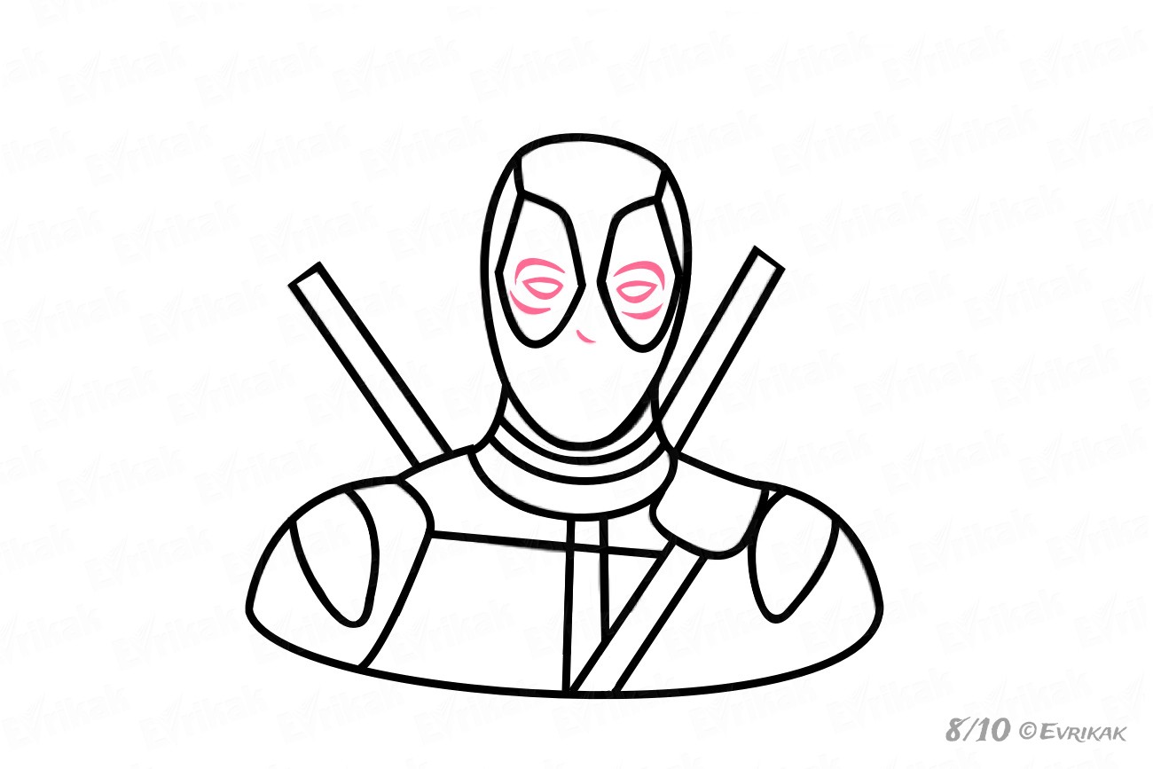 1300x867 How To Draw Deadpool For Children Step