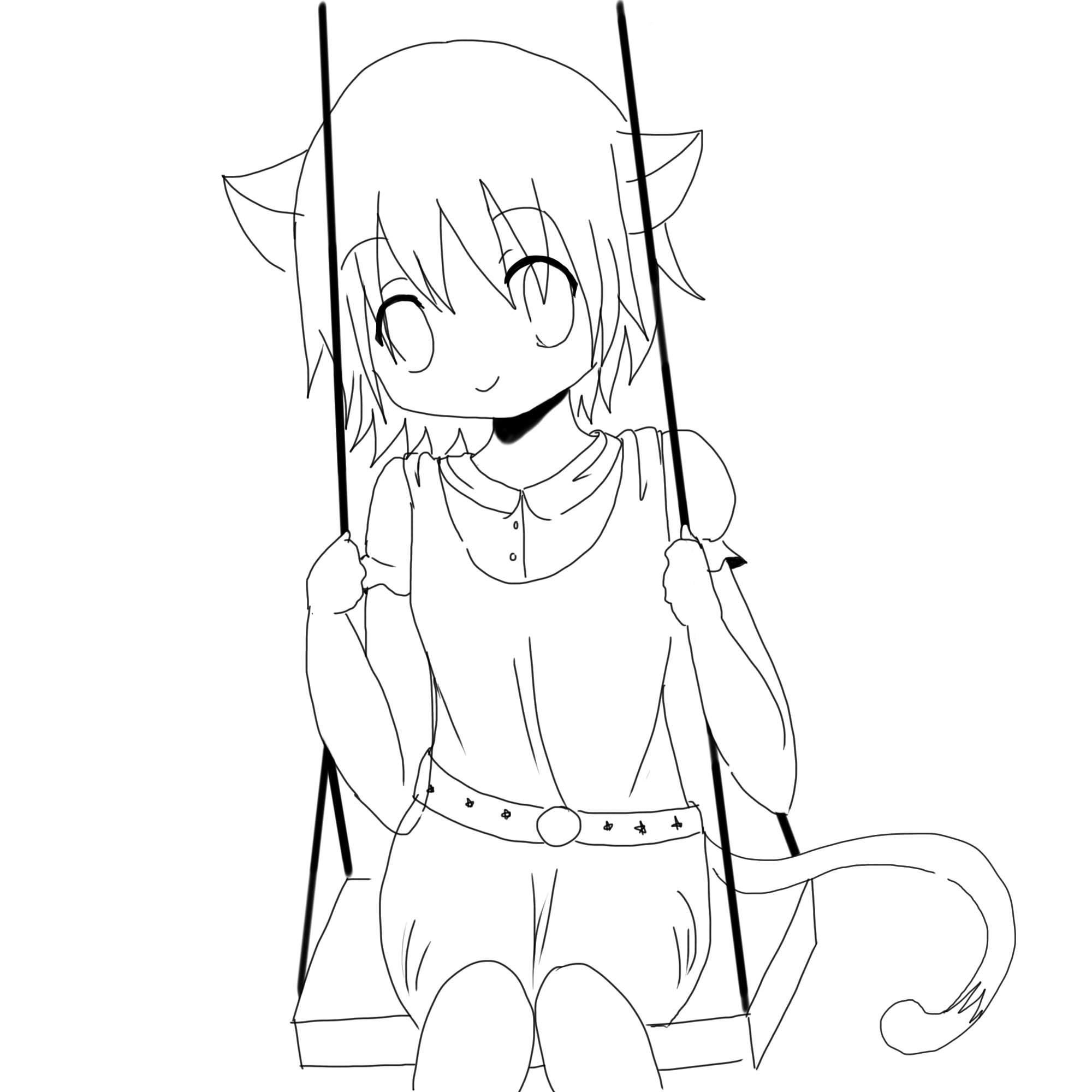 2000x2000 Beautiful Coloring Pages Anime Cat Ears Drawing At Getdrawings Com