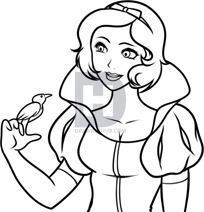 692x720 How To Draw Anime Snow White, Step