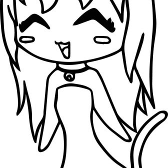 336x336 Anime Cat Person Drawing Girl Warrior Ears Outline Iydunetwork