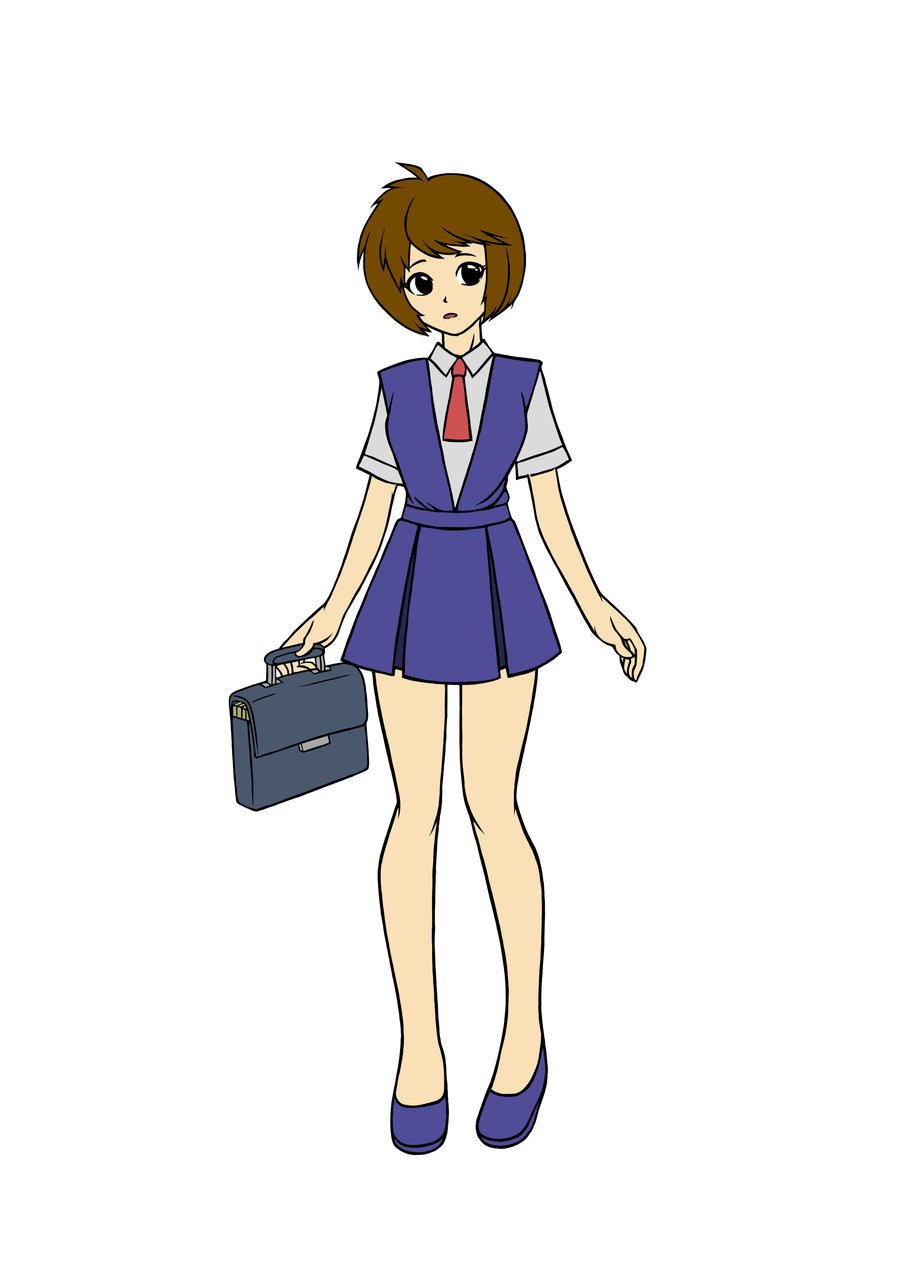 Anime School Girl Drawing
