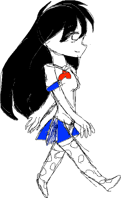 388x634 anime high school girl walking to school all art