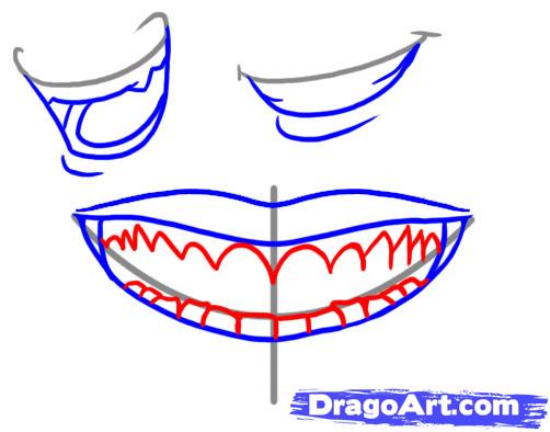 Как нарисовать злую улыбку