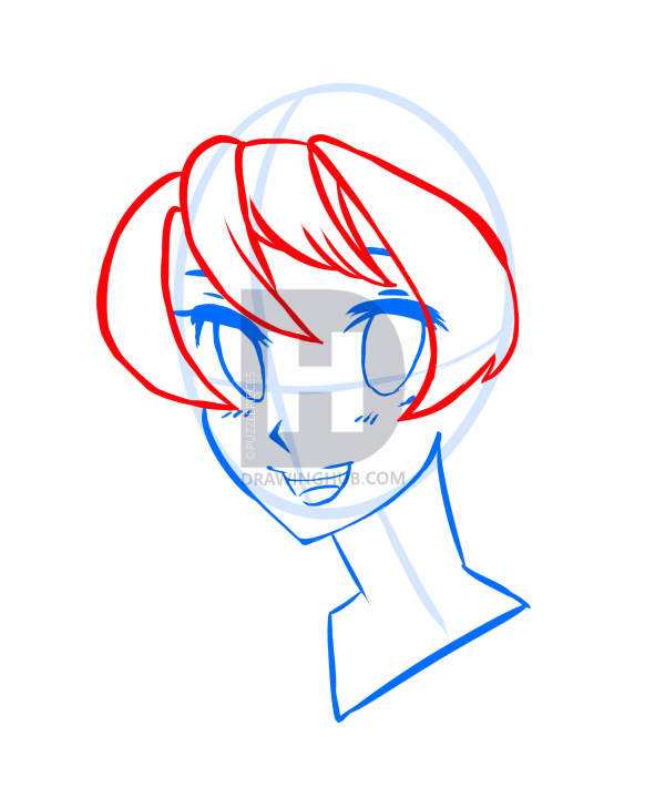 591x720 How To Draw Anime Girl Faces, Step