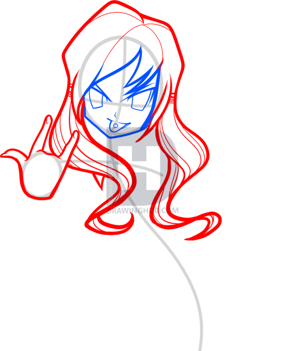 593x720 How To Draw Anime Punk, Punk Girl, Step