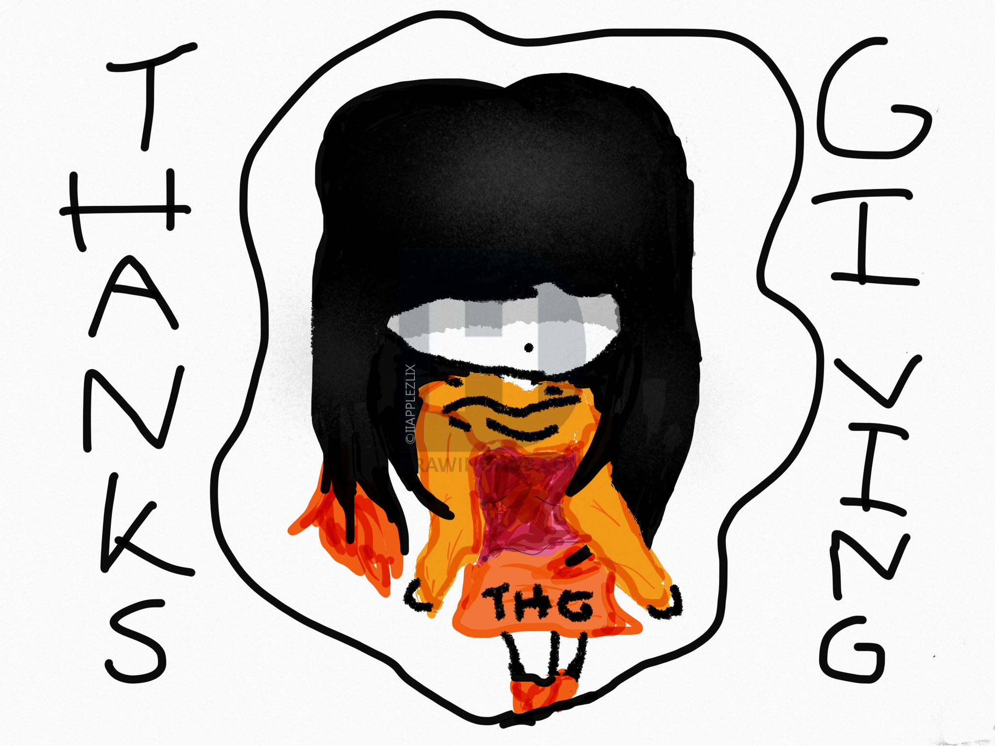 2048x1536 Thanksgiving Anime Style Drawing