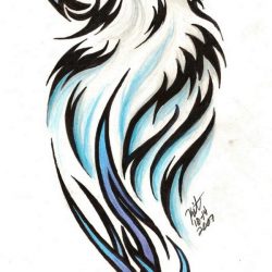 250x250 Cool Anime Wolf Drawings Full Body Step Artwork Howling At Moon