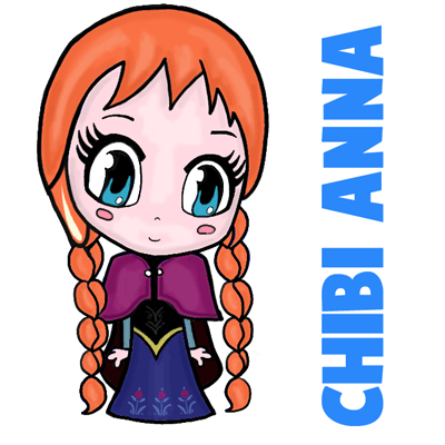 400x400 How To Draw Chibi Anna From Frozen With Easy Step