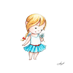 300x300 The Drawing Of Little Girl With A Daisy Painting