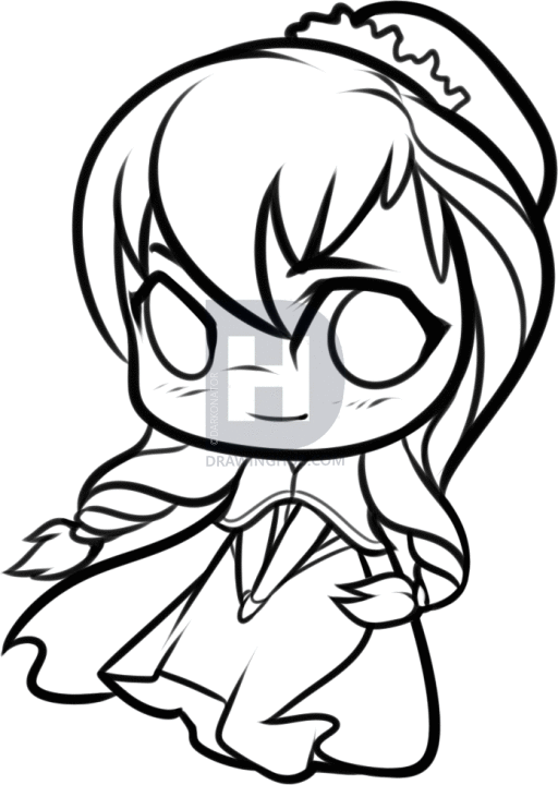 512x720 How To Draw Chibi Anna From Frozen, Step