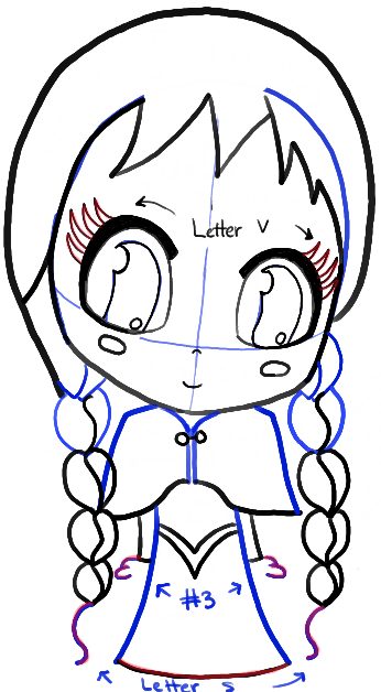 346x628 How To Draw Chibi Anna From Frozen With Easy Step