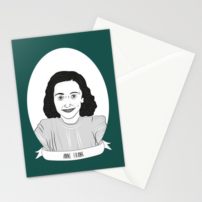 700x700 Anne Frank Illustrated Portrait Stationery Cards