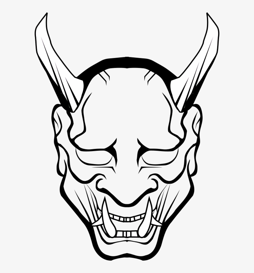 820x880 oni drawing mask hannya devil
