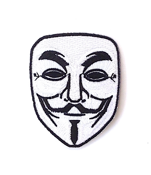 593x690 Anonymous Mask Applique Iron On Patch Size X Star