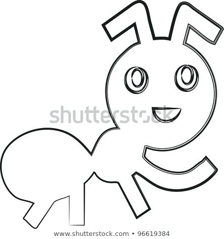 442x470 Sketch Of An Ant Stock Vector Dancing Ant In Black Outline Vector
