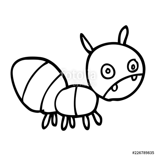 500x500 Line Drawing Cartoon Anxious Ant Stock Image And Royalty Free