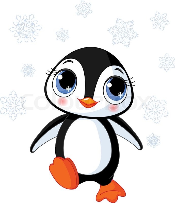 689x800 Illustration Of Cute Winter Penguin In Stock Vector Colourbox