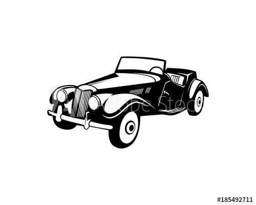 500x400 Classic Old Car For Collection Illustration Hand Drawing Logo