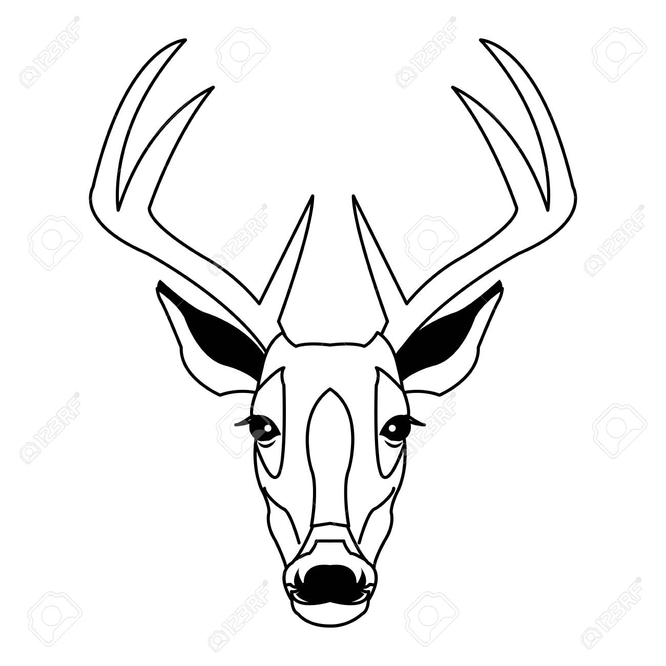 1300x1300 Deer Antler Dream Catcher Drawing Skull And Line Simple Whitetail