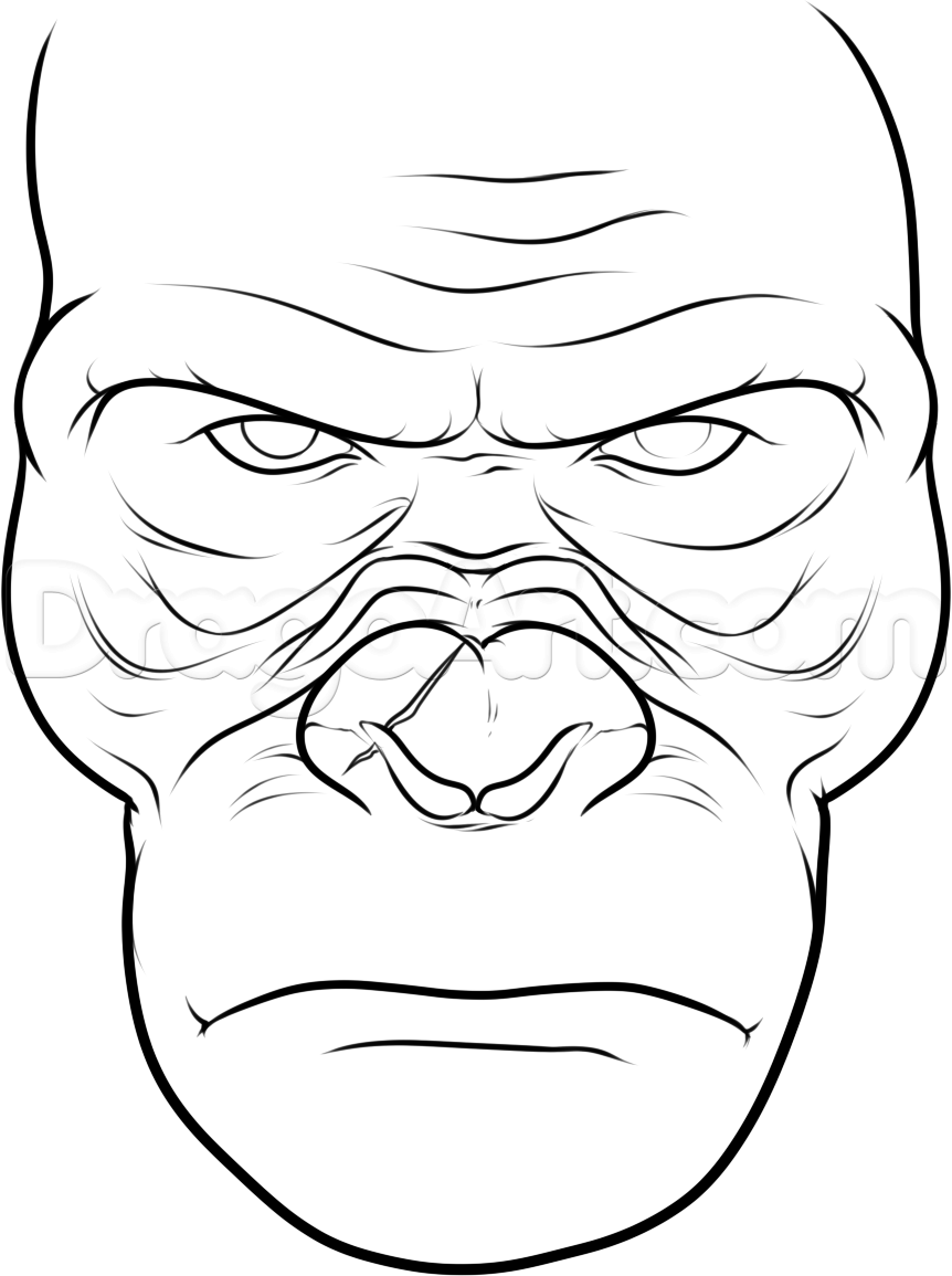 862x1155 step how to draw koba from rise of the planet of the apes