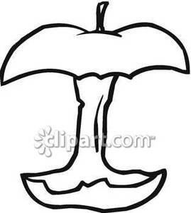 269x300 Black And White Apple Core