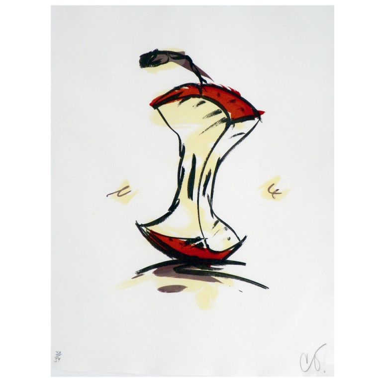 768x768 Claes Oldenburg Apple Core Summer Lithograph In Art