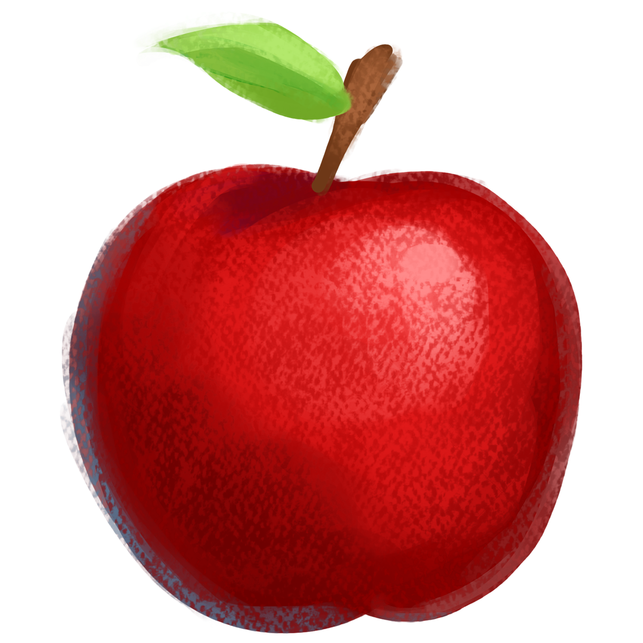 1280x1280 Apple Fruit Red Crayons Drawing Png