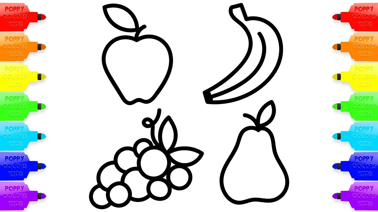 1280x720 Coloring Pages How To Draw Coloring Book Fruit For Baby Grapes