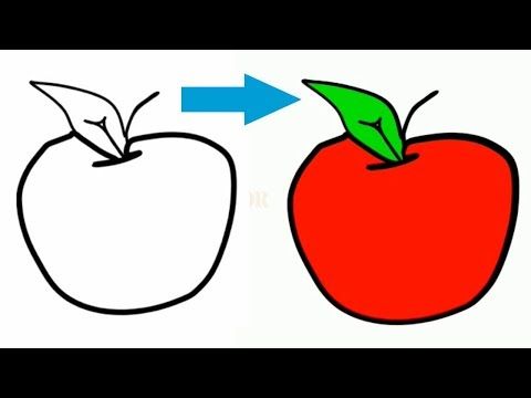 480x360 Drawing For Kids Fruit Coloring Pages Apple Drawing Coloring