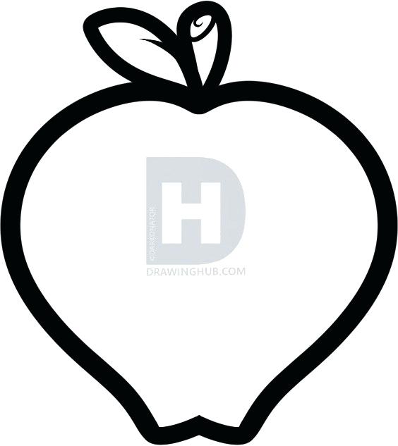 564x633 How To Draw A Apple For Kids
