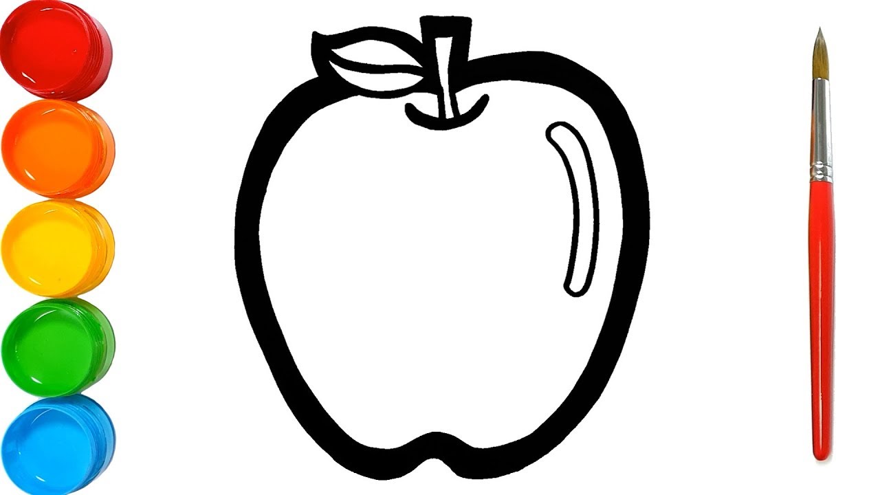 1280x720 Apple Worm Coloring And Drawing Learn Colors For Kids Jolly Toy