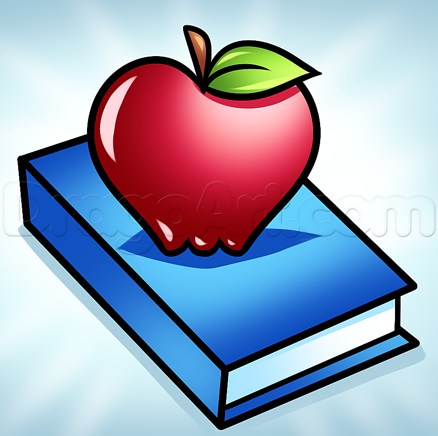 866x863 How To Draw A Teachers Apple, Step