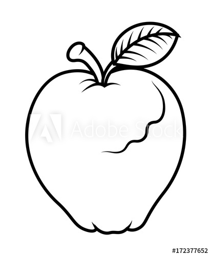 412x500 Apple Drawing Vector