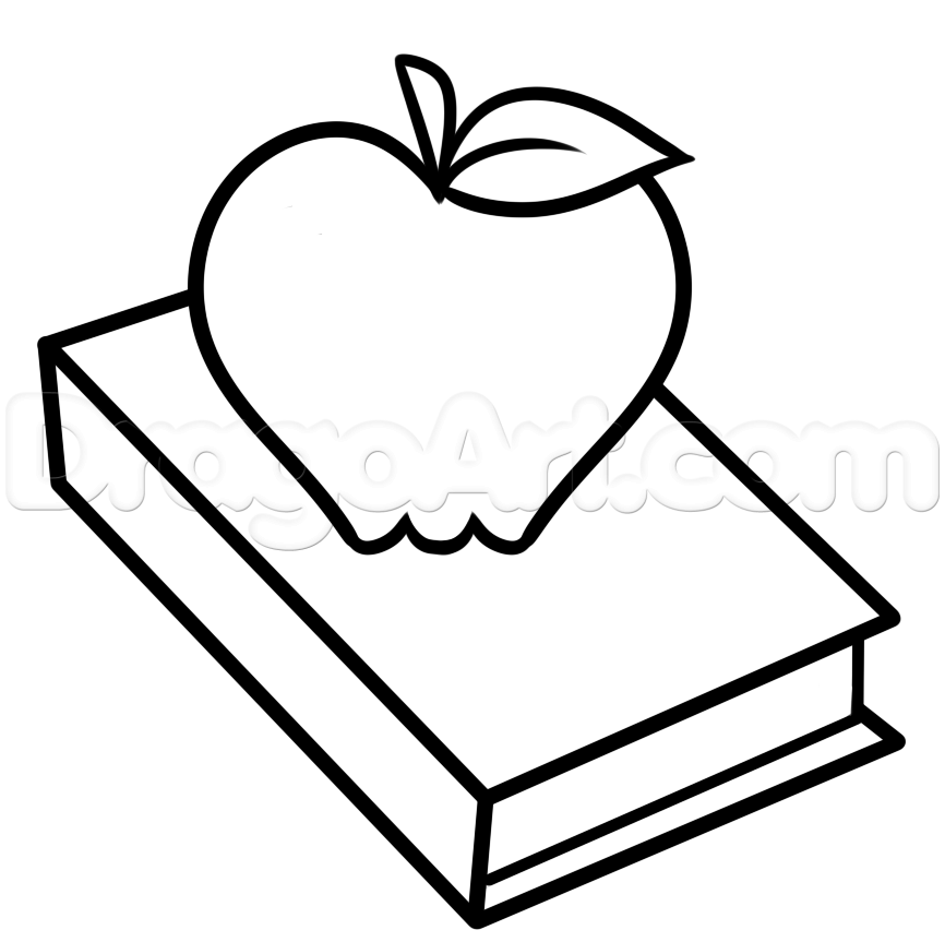 866x863 How To Draw A Teachers Apple, Step