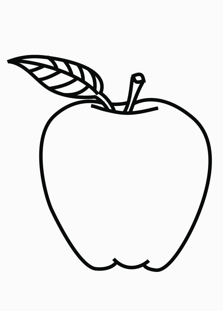 733x1024 Line Drawing Apple