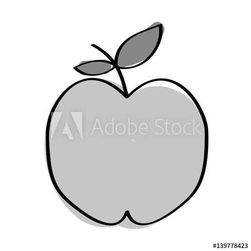 500x500 Apple Fresh Fruit Drawing Icon Vector Illustration Design
