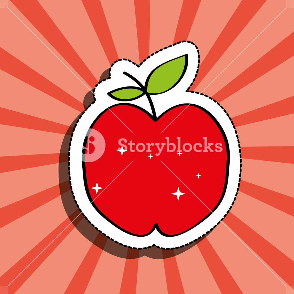 1000x1000 Fresh Apple Delicious Fruit Drawing Sticker Image Vector