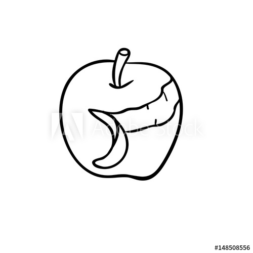 500x500 Peeling An Apple Line Drawing For Coloring And Schooling