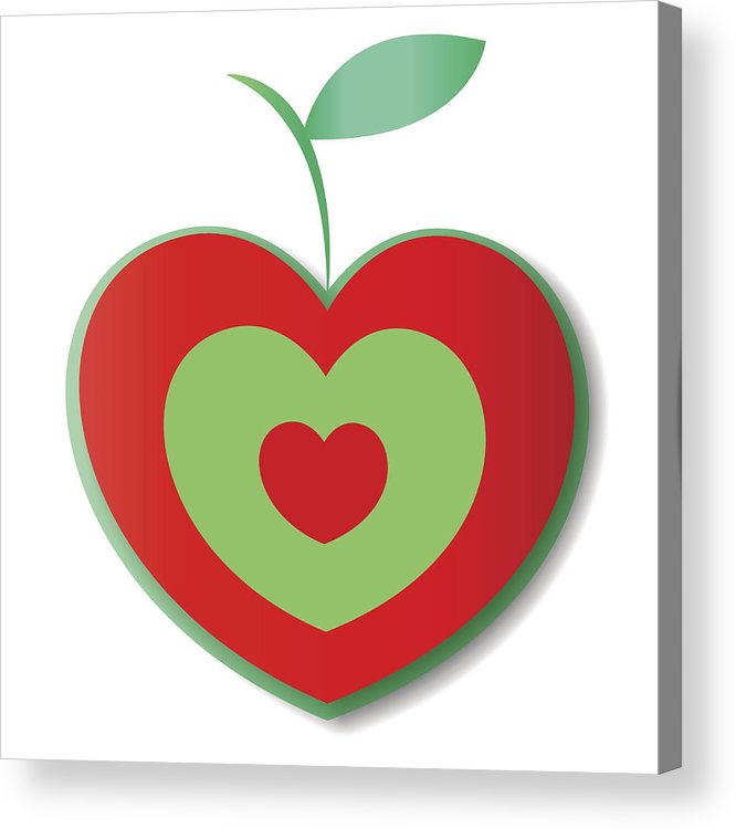 666x750 Natural Apple Logo Heart Isolated On White Acrylic Print