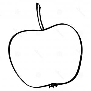 300x300 Apple Outline Drawing For Coloring Fruit Logo Vector Shopatcloth