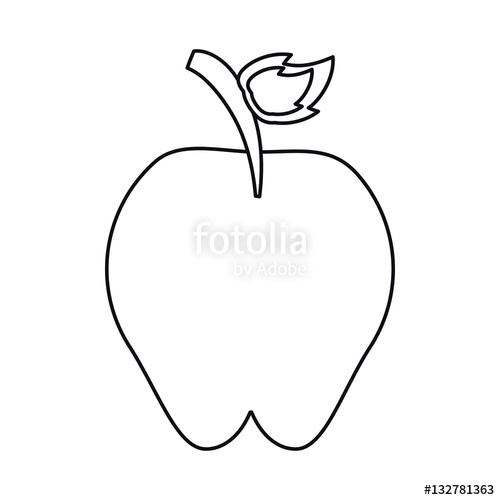 500x500 Sweet Red Apple Vitamin Nature Outline Vector Illustration