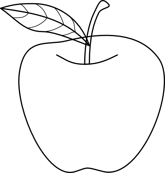 570x599 Apple Outline Clip Art