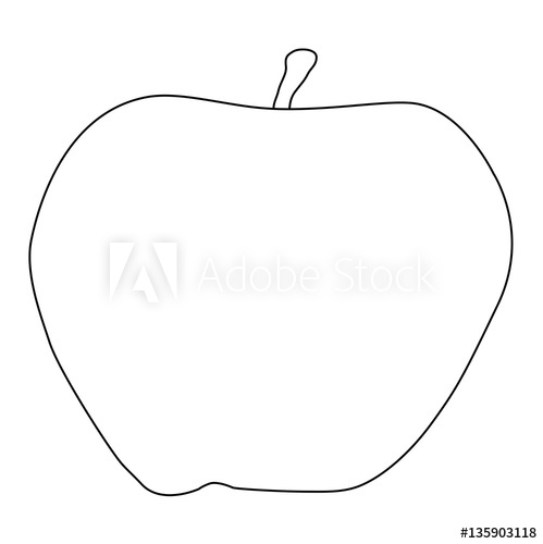 499x500 Apple Outline Drawing