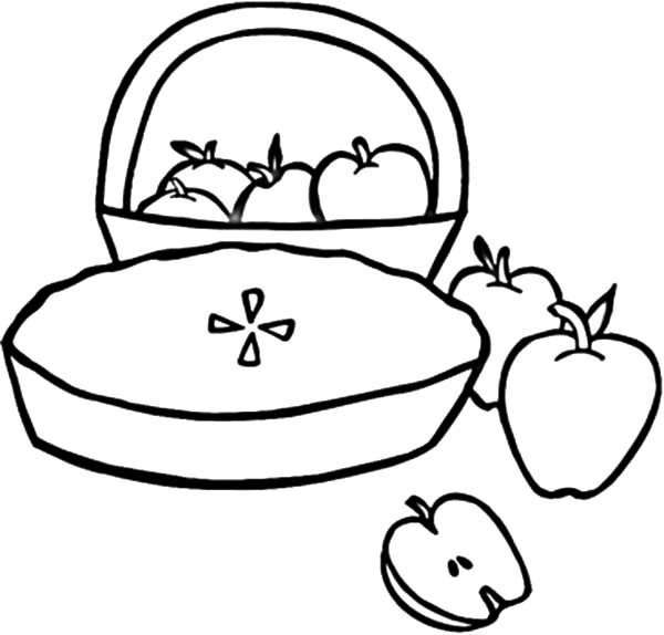 600x574 Apple Pie With Apples Coloring Pages Bulk Color