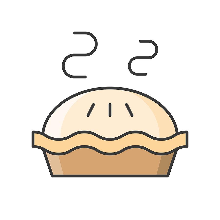 900x900 Hot Apple Pie, Sweets And Pastry Set, Filled Outline Icon Drawing