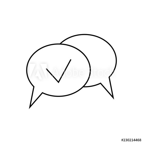 500x500 approved chat linear icon delivered message sms verification